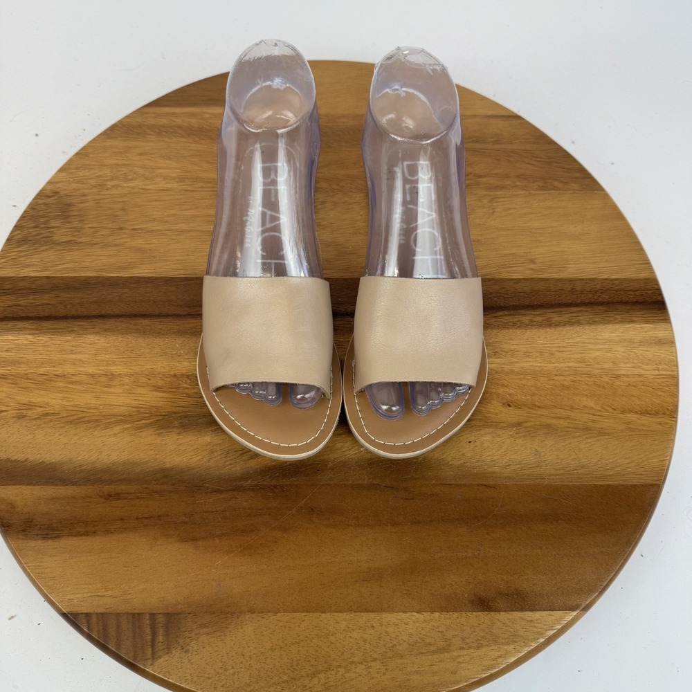 New Womens Beach By Matisse Cabana Brown Leather Comfort Slides Size 5‎ M NWOB